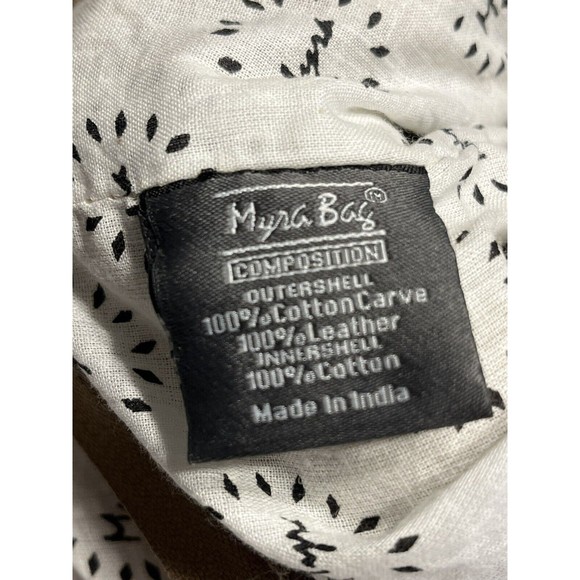 NWT Myra Bags Upcycled Canvas Handbag Sel De Mer Beige Fringe Tote Leather - Picture 10 of 16